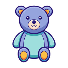 Cute purple teddy bear vector illustration
