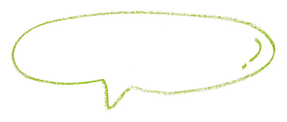 Separate green speech bubble on transparent background