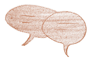 Separate brown speech bubbles on transparent background.