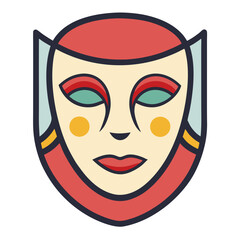 Abstract theatrical mask vector illustration
