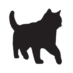 Cat Silhouette - Cute Cat Standing in Profile - Cat Vector - Cat Illustration - Minimalist Cat Silhouette - Cat Vector - Cat Digital Art
