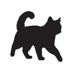 Cat Silhouette - Black Cat Illustration for Pet Lovers - Cat Vector - Cat Illustration - Minimalist Cat Silhouette - Cat Vector - Cat Digital Art

