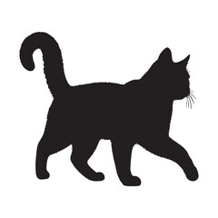 Cat Silhouette - Sleeping Cat Cuddled in a Ball - Cat Vector - Cat Illustration - Minimalist Cat Silhouette - Cat Vector - Cat Digital Art
