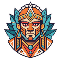 Tribal warrior vector illustration with armor
