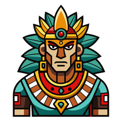 Tribal warrior vector illustration with armor
