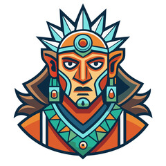 Tribal warrior vector illustration with armor
