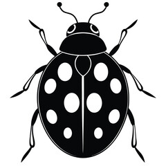 Animal Ladybug vector silhouette , clip art, and symbol. Shilhouette of animal concept and simple design. Silhouette ladybug.