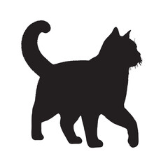 Cat Silhouette - Cute Cat Head Shape for Stickers - Cat Vector - Cat Illustration - Minimalist Cat Silhouette - Cat Vector - Cat Digital Art
