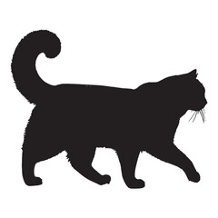 Cat Silhouette - Black Feline Artwork for Tattoo Design - Cat Vector - Cat Illustration - Minimalist Cat Silhouette - Cat Vector - Cat Digital Art
