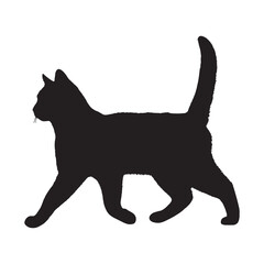 Cat Silhouette - Isolated Cat Clipart for Logo Design - Cat Vector - Cat Illustration - Minimalist Cat Silhouette - Cat Vector - Cat Digital Art
