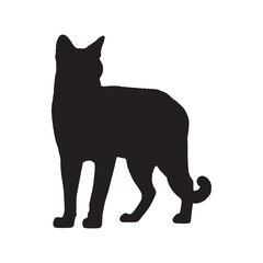 Cat Silhouette - Sleeping Cat in a Soft Silhouette - Cat Vector - Cat Illustration - Minimalist Cat Silhouette - Cat Vector - Cat Digital Art
