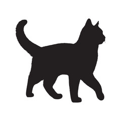 Cat Silhouette - Minimalist Cat Drawing for Home Decor - Cat Vector - Cat Illustration - Minimalist Cat Silhouette - Cat Vector - Cat Digital Art
