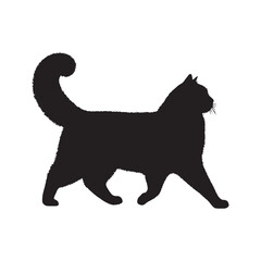 Cat Silhouette - High-Quality Cat Outline for Graphic Design - Cat Vector - Cat Illustration - Minimalist Cat Silhouette - Cat Vector - Cat Digital Art
