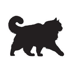 Cat Silhouette - Walking Cat with Raised Tail Art - Cat Vector - Cat Illustration - Minimalist Cat Silhouette - Cat Vector - Cat Digital Art

