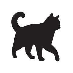 Cat Silhouette - Adorable Cat Posing in Digital Outline - Cat Vector - Cat Illustration - Minimalist Cat Silhouette - Cat Vector - Cat Digital Art
