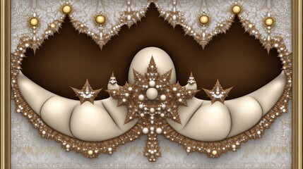 Naklejka premium Digital Fractal Pattern with Seamless Integration of Elegant Design Elements in Stunning Artwork for Creative Projects