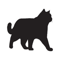 Cat Silhouette - Isolated Sitting Cat Design - Cat Vector - Cat Illustration - Minimalist Cat Silhouette - Cat Vector - Cat Digital Art
