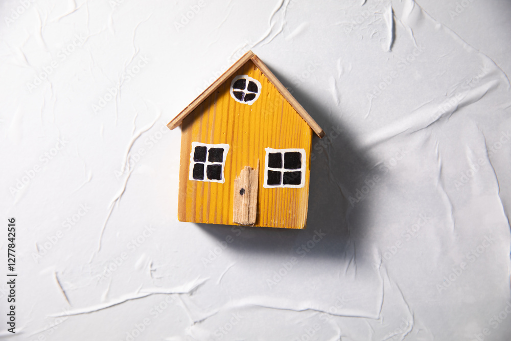 Wall mural house model in the white background