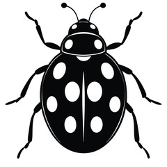 Animal Ladybug vector silhouette , clip art, and symbol. Shilhouette of animal concept and simple design. Silhouette ladybug.