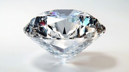 Close-up view angle of Diamond ring still life with  white background 