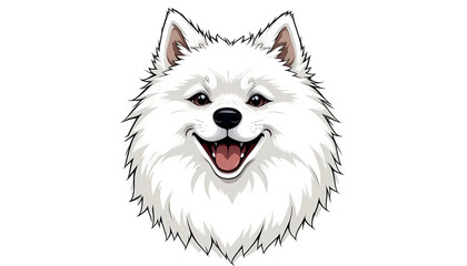 Naklejka premium samoyed on white background 
