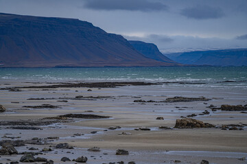 The autumn landscape in Westfjords of Iceland.