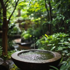 The dripping artistic conception of the Zen courtyard