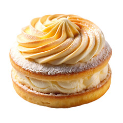 Fototapeta premium Delicious creamy pastry sweet treat golden swirl cake dessert food rich on transparent background