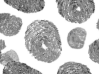 Abstract Fingerprint Pattern: A Monochrome Design of Intertwined Fingerprints