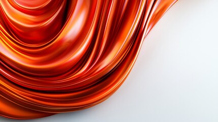 Abstract Orange And Red Loop With Vibrant Swirling Design On White Background