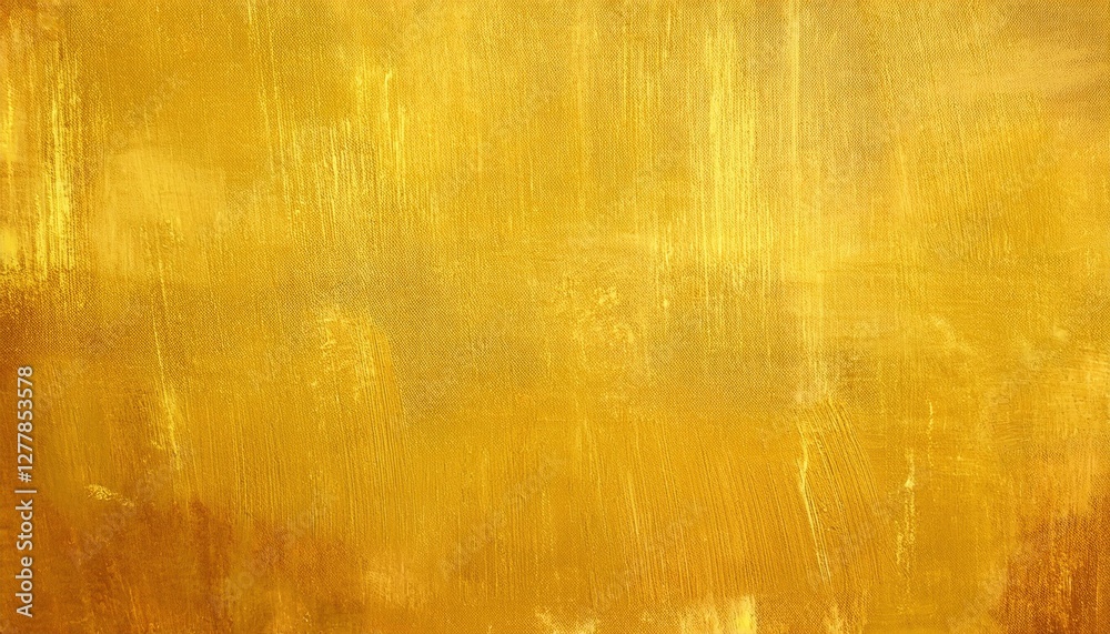 Poster golden textured abstract background with rough brushstrokes on canvas, shimmering metallic surface f
