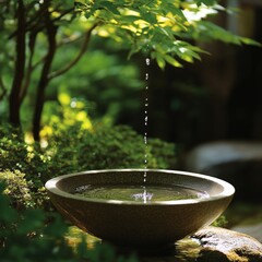 The tranquil moment of Zen inspired water droplets