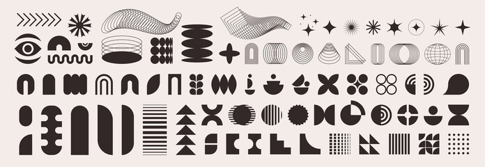 Abstract shapes for background. Geometric element, icon, symbol of retro design. Minimalist, y2k. Brutal contemporary vector illustration