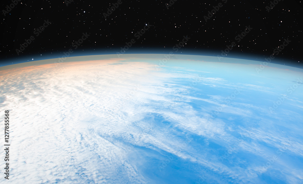 Fototapete Planet Earth with a spectacular sunset 