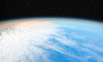 Planet Earth with a spectacular sunset 