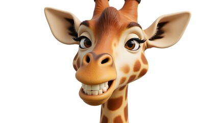 Obraz premium Cartoon giraffe smile