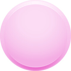 Pink glossy button or icon hovering above a clean white background, offering a stylish element for web design, mobile apps, and enhancing user interface and experience design