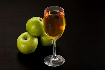 Fresh sweet natural apple juice