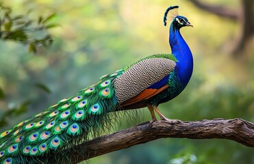 Obraz premium peacock with feathers out