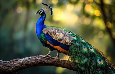 peacock with feathers out