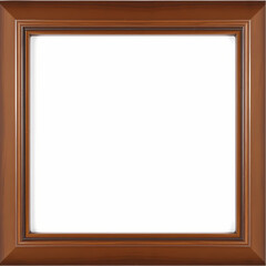 Obraz premium Brown Wooden Picture Frame: Square, Simple, Elegant isolated on transparent background