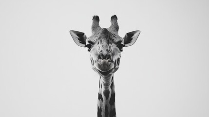 Obraz premium giraffe portrait black and white animal photography