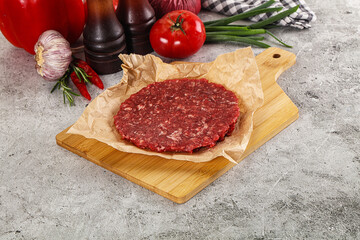 Raw beef burger cutlet minced meat