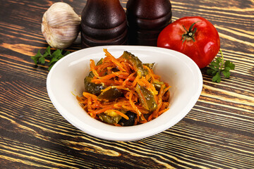 Salad with korean carrot and cucumber