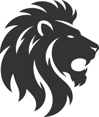 A lion with ears pinned back growling