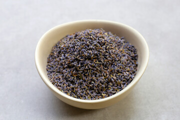 Dried lavender buds for brewing a herbal tea