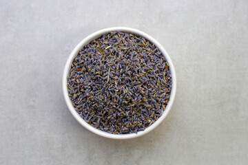 Dried lavender buds for brewing a herbal tea