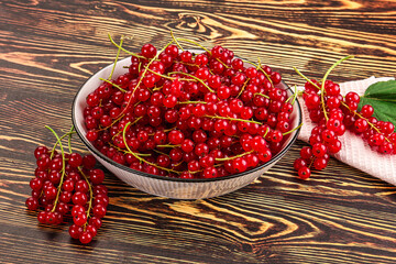 Ripe and juicy red currants berry