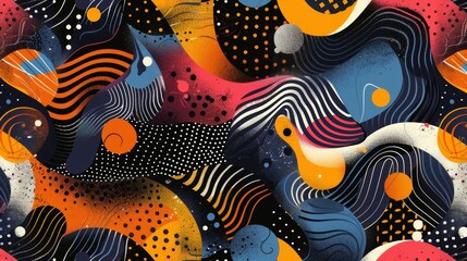 Obraz premium Abstract colorful pattern design with flowing lines and shapes