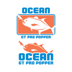 OCEAN GT PRO POPPER logo vector design